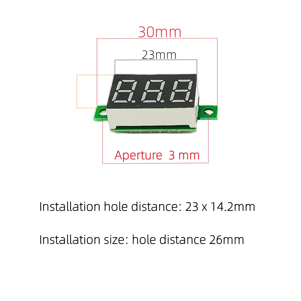 0.36 Red Blue Digital LED Mini Display Module DC2.5V-32V DC0-100V Voltmeter Voltage Tester Panel Meter Gauge for Motorcycle Car