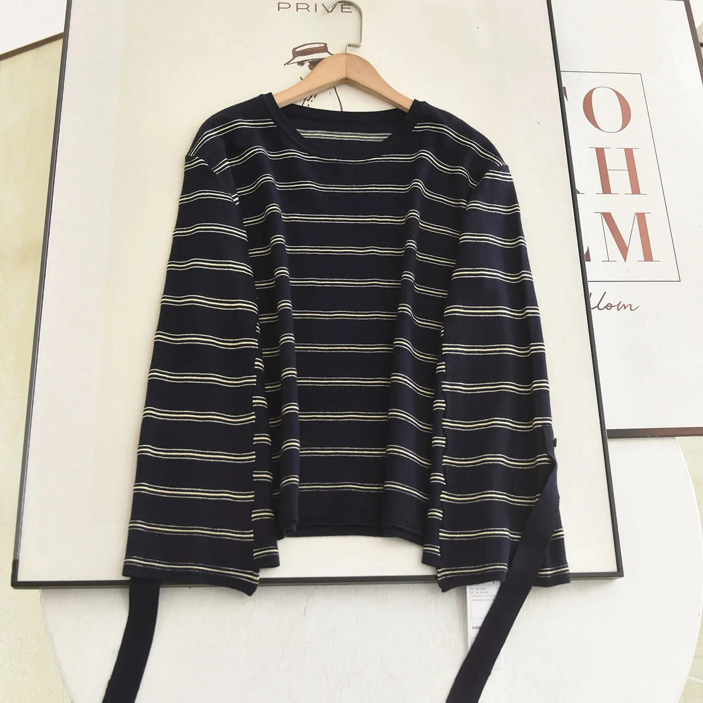 

Весна 2026: Повседневный тонкий вязаный свитер с защитой от солнца, в полоску, свободного кроя, женский, с длинным рукавом, круглый вырез, модный топ