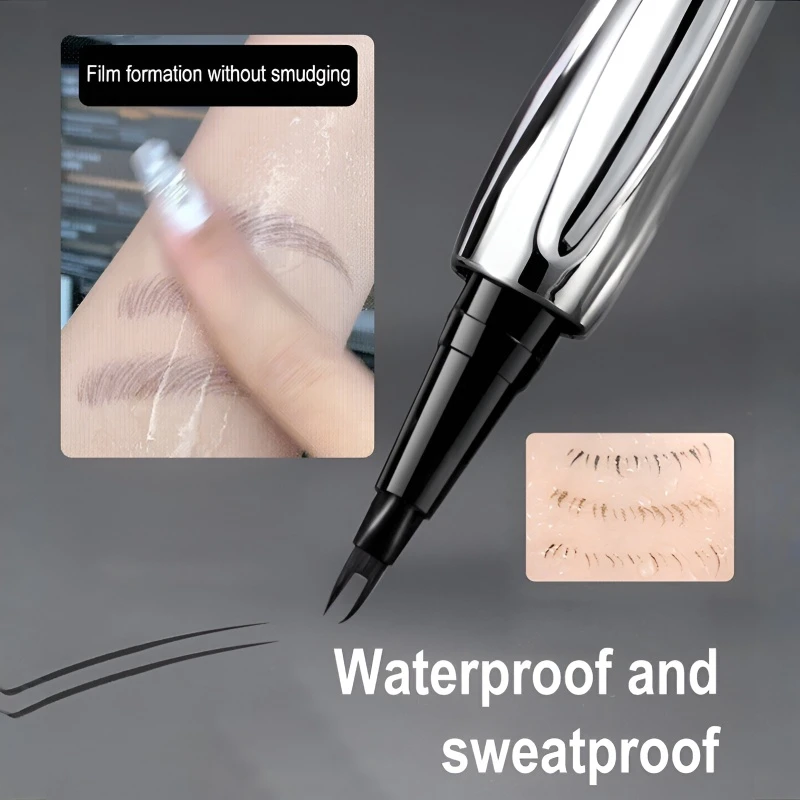 قلم الحواجب المتقاطع قلم الحواجب البري يدوم طويلاً وسهل الإمساك وشم الحواجب مقاوم للماء سائل رقيق كذب من الحرير