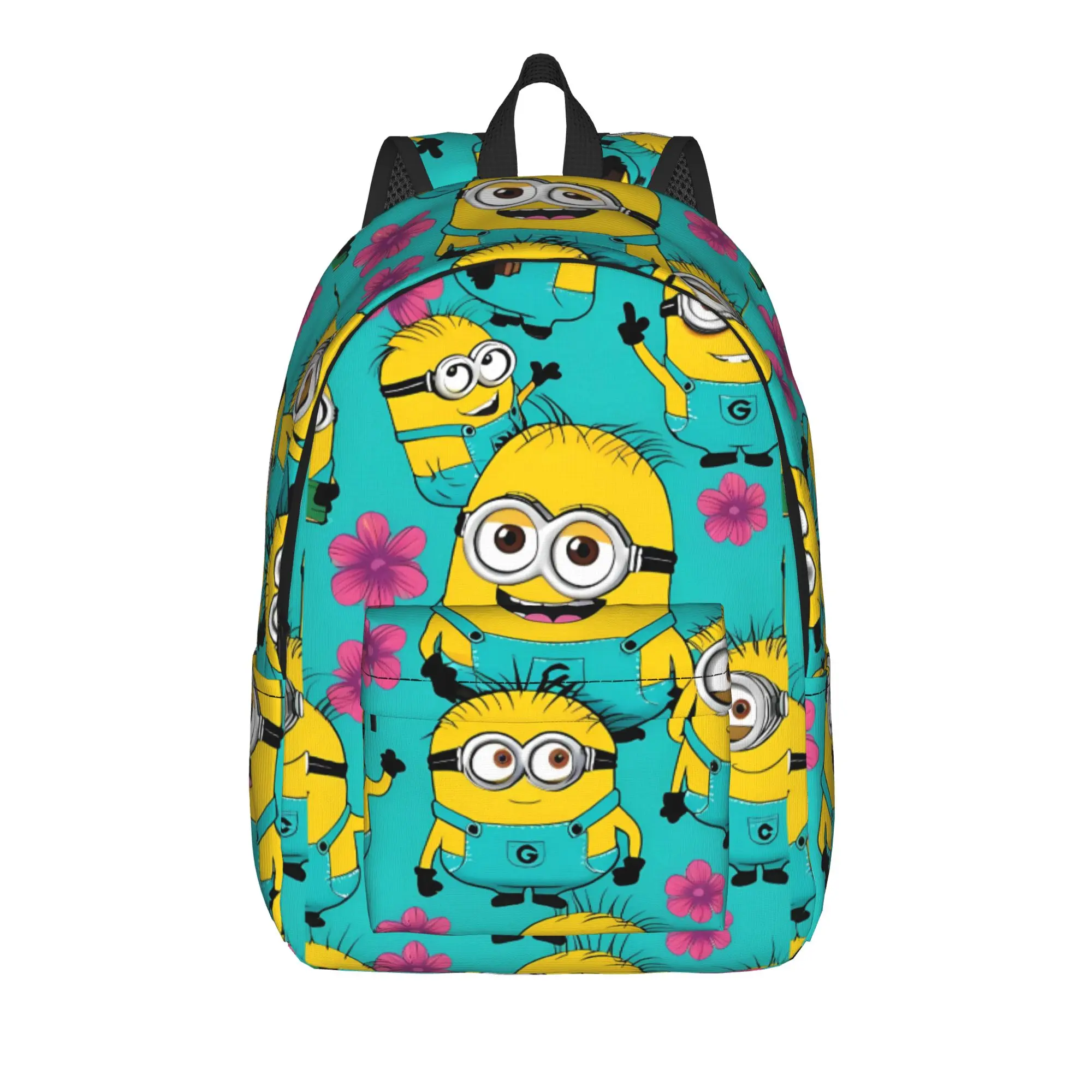 Cartoon M-Minions Print Backpack Women  Large Backpacks Polyester Kawaii High School Bags Cycling Custom Rucksack