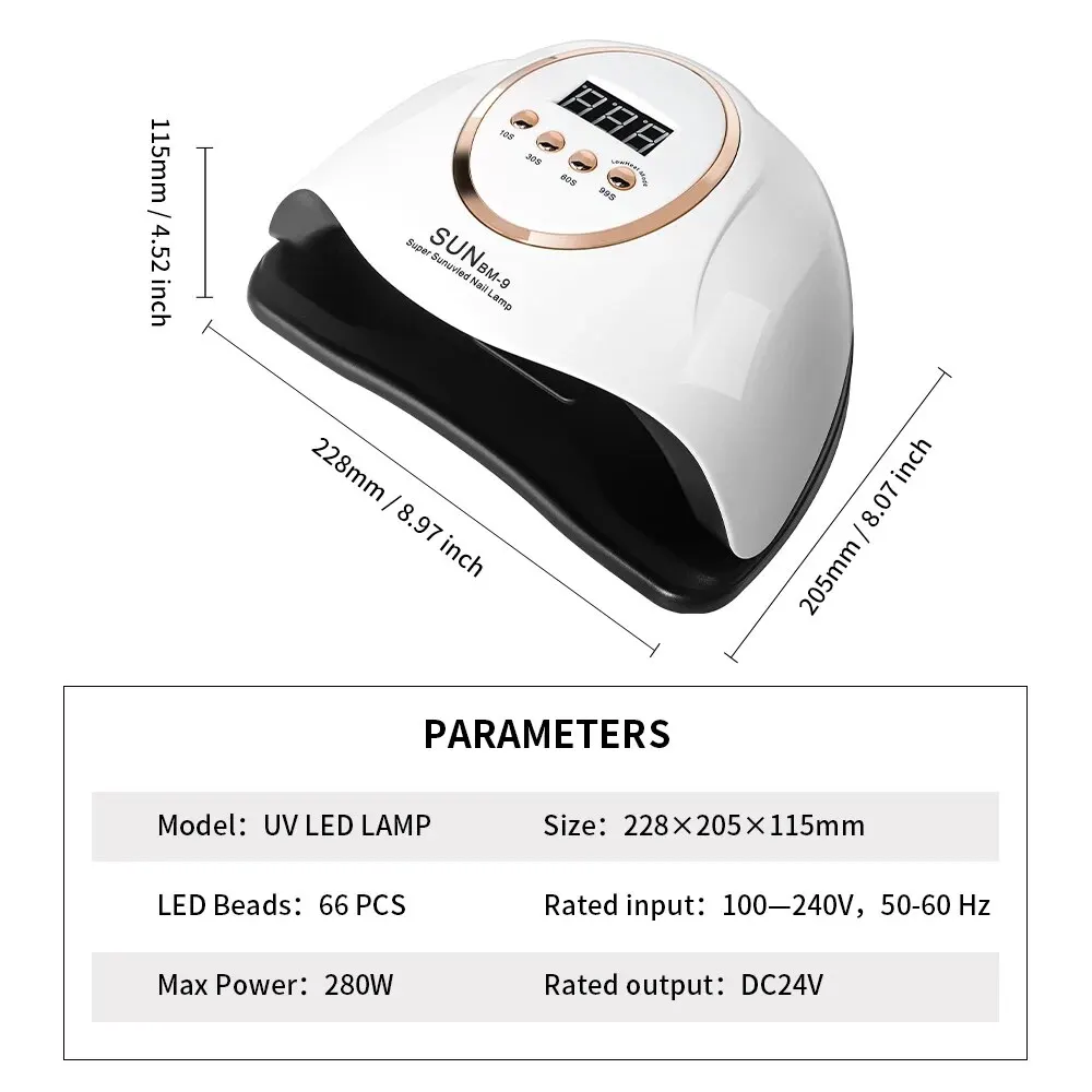 66Leds Krachtige Uv Led-Nageldrooglamp Voor Het Drogen Van Nagelgellak Draagbaar Ontwerp Met Lcd-Display Uv-Lamp Manicure Salon Gereedschap