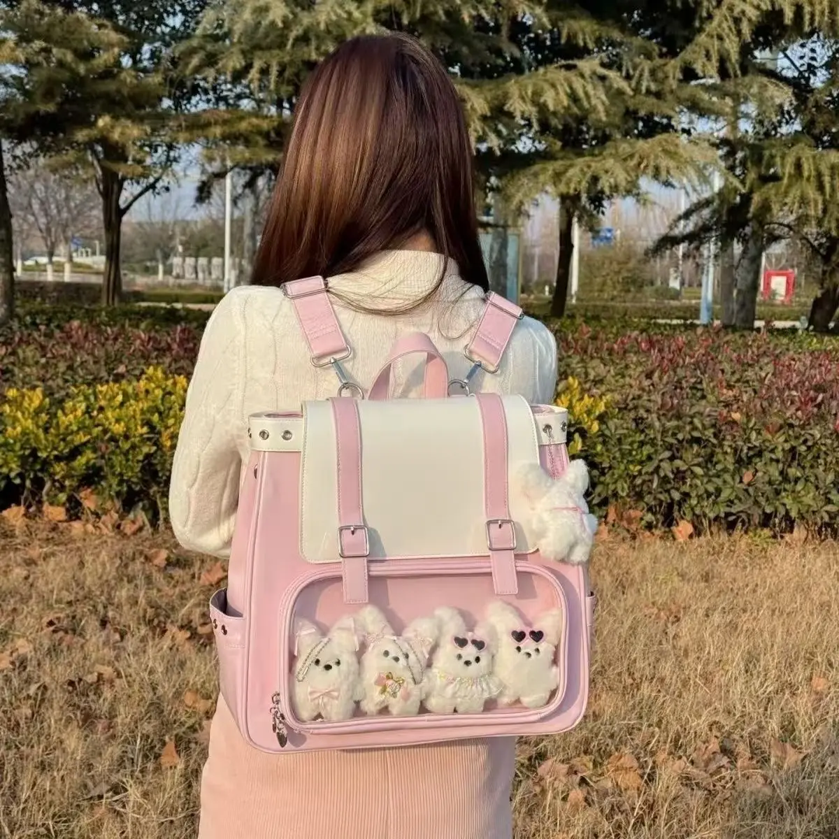 

Backpacks woman ita bag School backpacks Women's bag travel transparent bag badge display bag decoration fan bag y2k accessories
