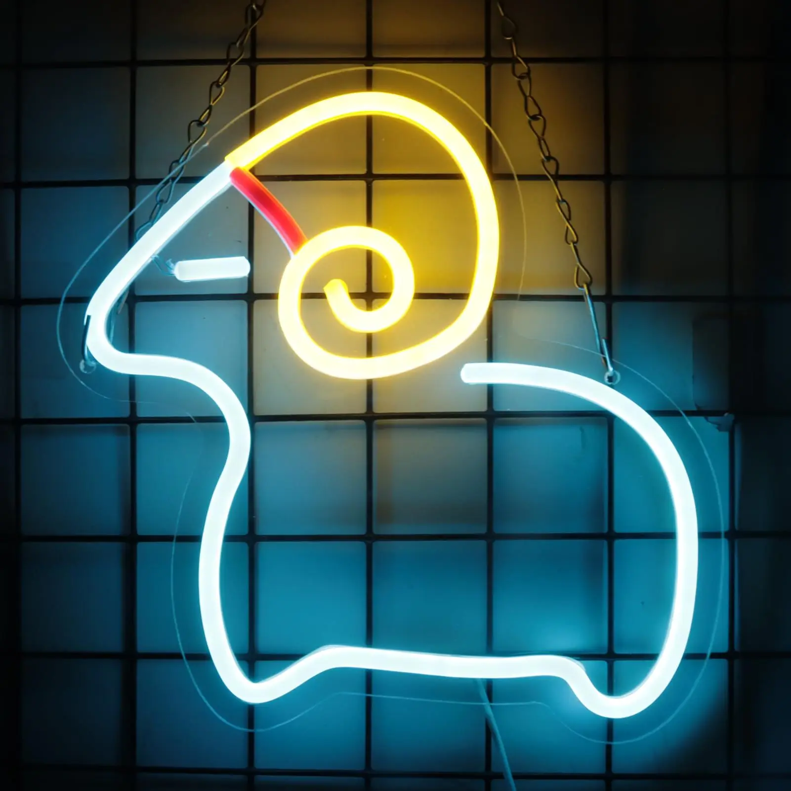 Goat Neon Sign, Suitable for Farm Theme, Children's Room or Personalized Space, USB Powered, with Dimmable Switch