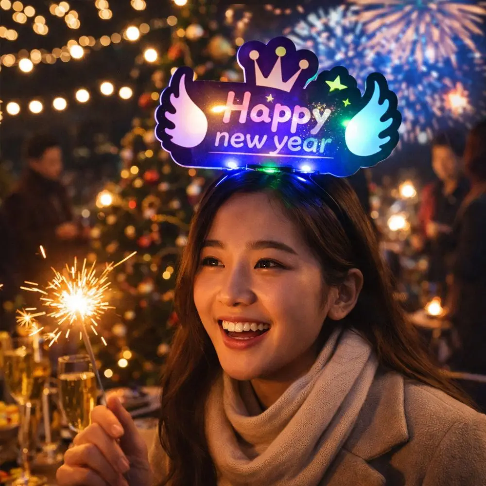 Rekwizyty fotograficzne Plastikowe opaski LED świecące w ciemności Zabawne świetliki na Nowy Rok Kreskówkowe świetliki Świąteczne rekwizyty