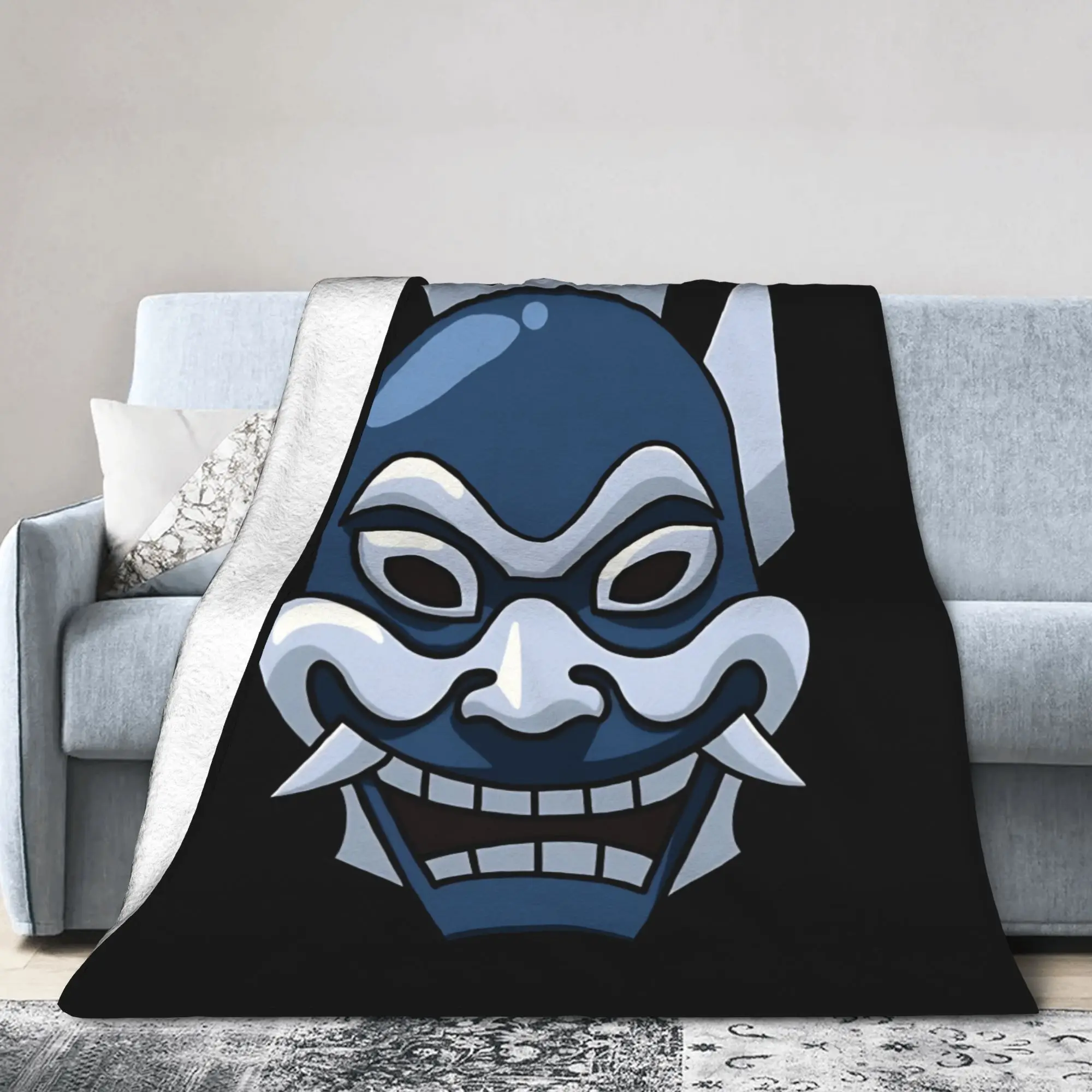 The Blue Spirit Zuko Fleece Throw Blanket Avatars Anime Airbenders Blankets for Bed Office Soft Bedding Throws