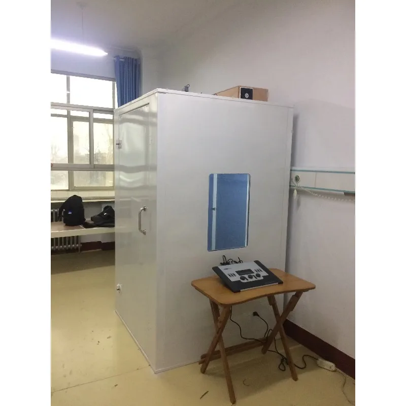 Sustainable Wood Office Pod Acoustic Phone Booth Privacy Workspace With Glass Door Recyclable Materials and Built-in Power