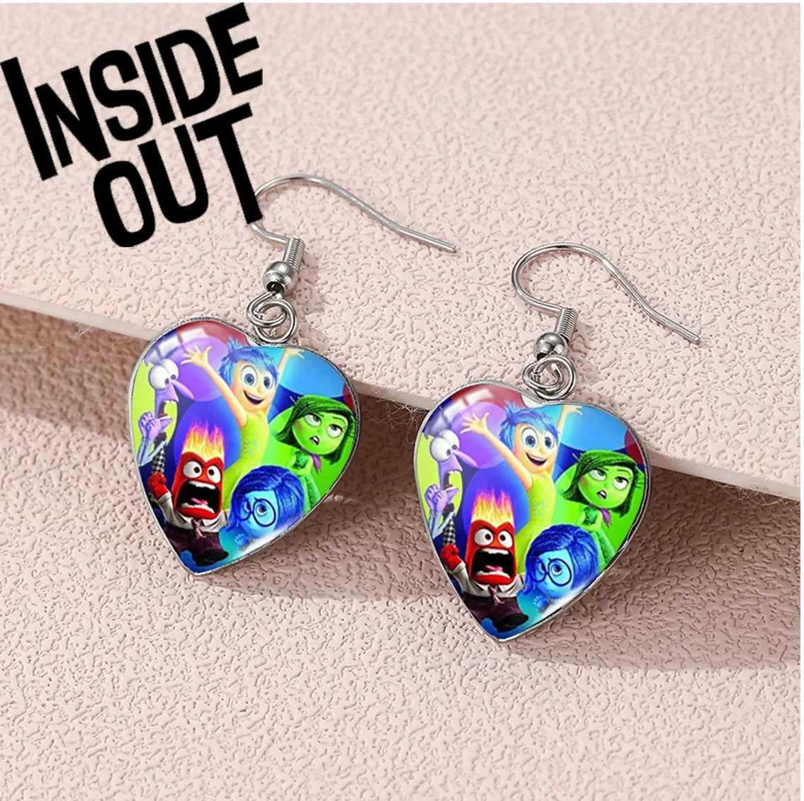 Disney Inside Out 2 Stainless Steel Ear Hook Emotional Little Man Sadness Earrings Anger Around Earrings Love Earrings Wholesale