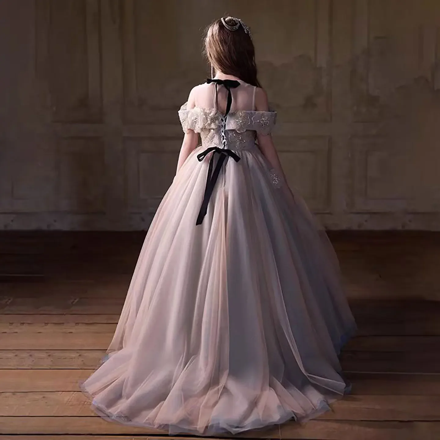 Custom JDY High Flower Girl Dress Wedding Party Gown Birthday Pageant Dress for Kids Formal Evening Party Gown فساتين اطفال