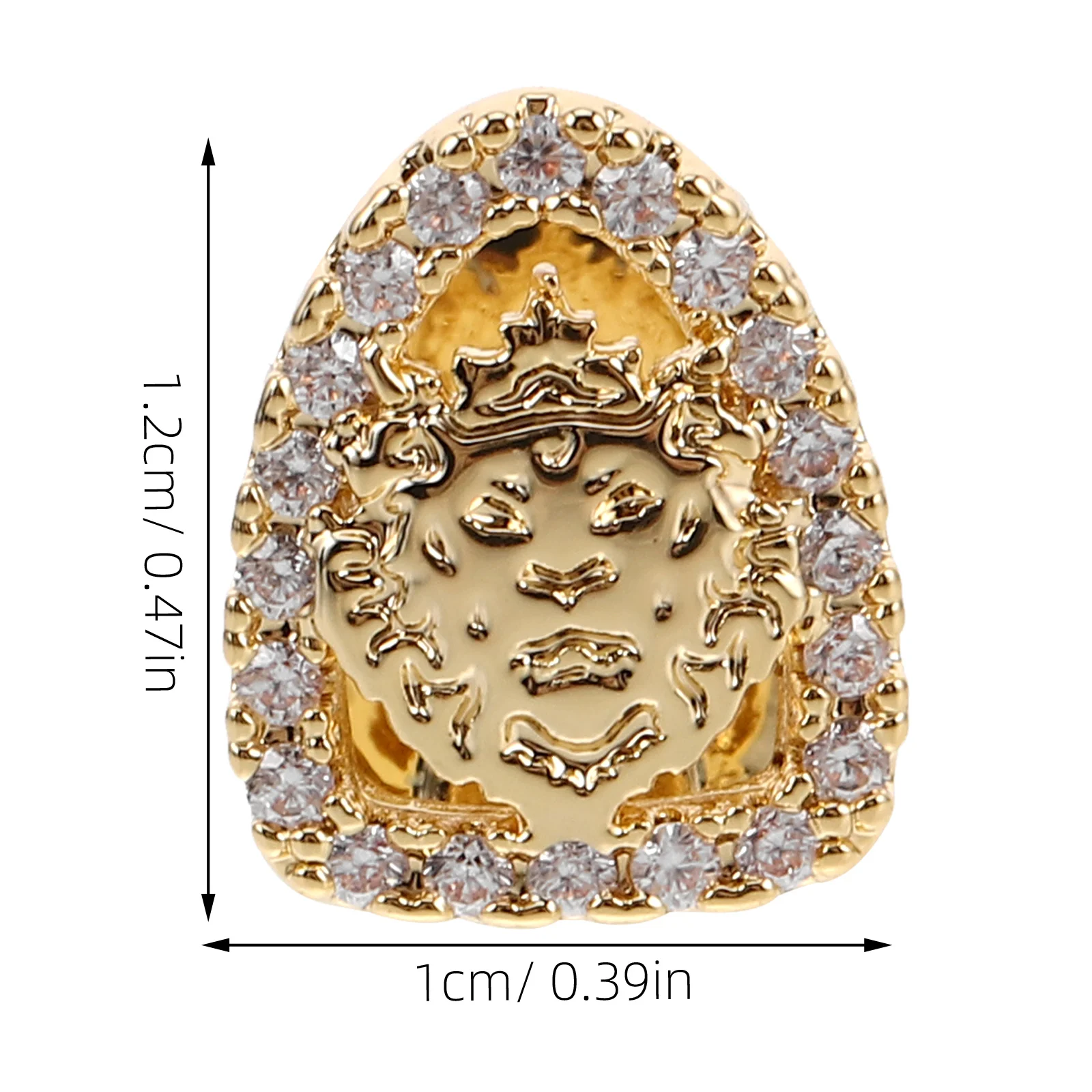 1 مجموعة واحدة غطاء الأسنان سبائك الزنك الأسد نمط وهمية الأسنان قبعات الهيب هوب نمط الزخرفية الفم شواء ل مغني الراب اكسسوارات المعادن #2