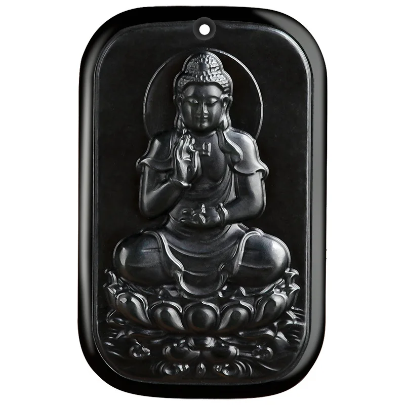 Colgante de Buda Amitabha de Jade Natural de Hetian, Santo Patrono del Zodiaco Perro y Cerdo, Regalo para Hombres y Mujeres