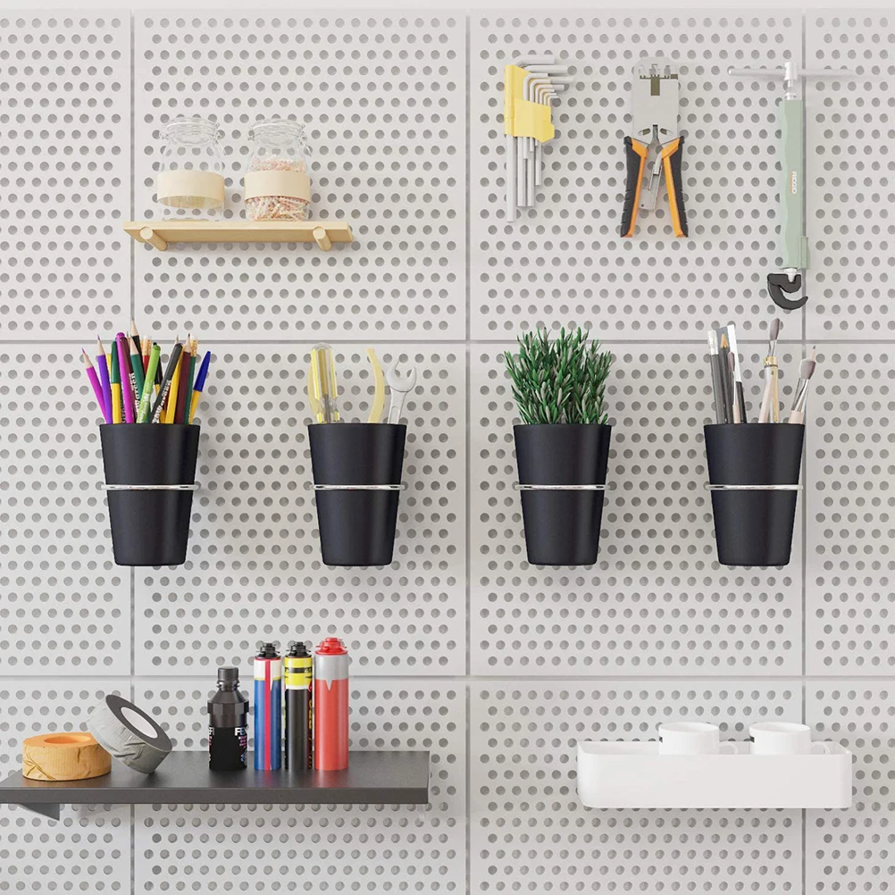 

5 set 5 Sets Pegboard Cups with Hooks 5 Storage Cup Holders Garage Office Craft Room Small Parts Pegboard Cups Storage