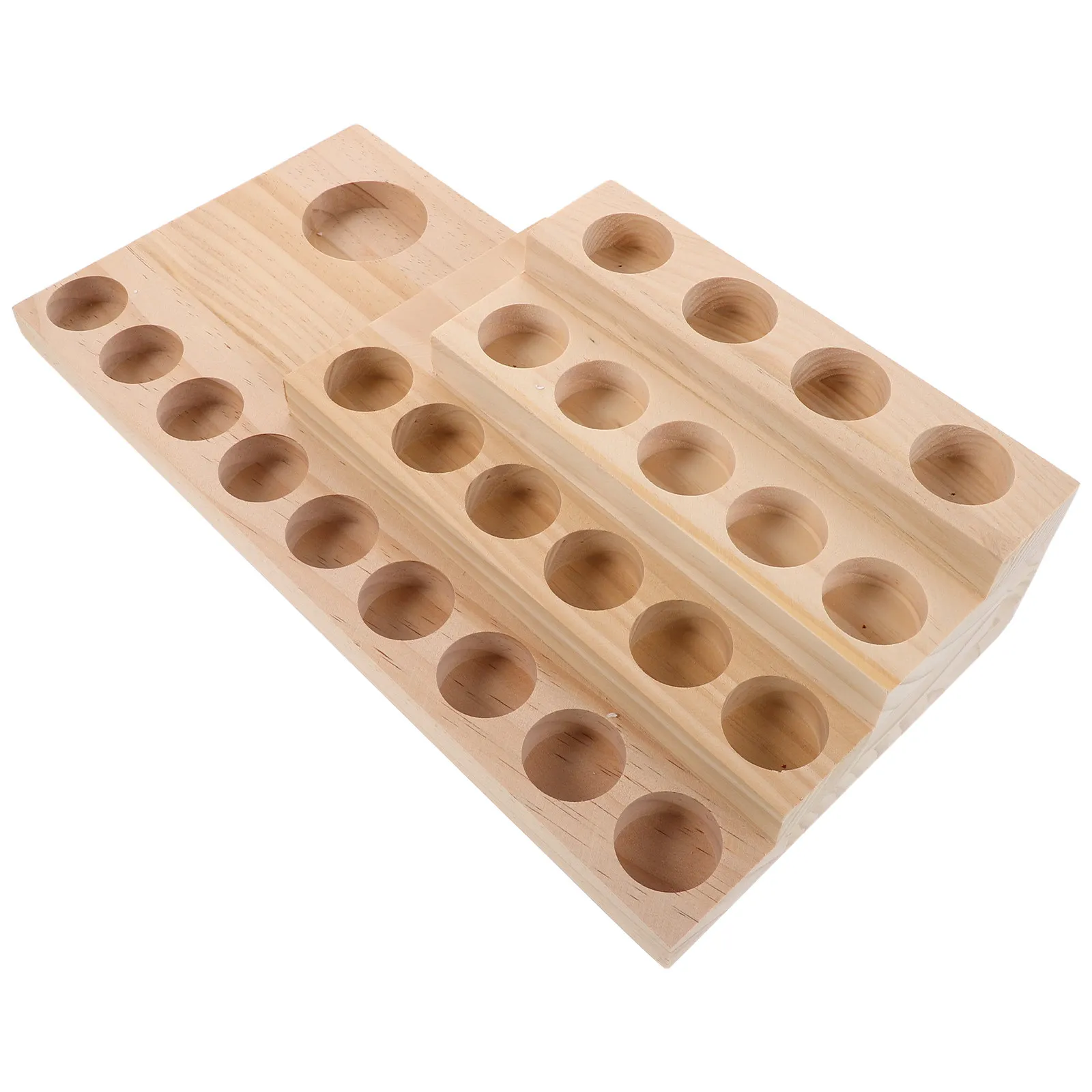 4-Tier Wooden Essential Oil Display Rack Solid Wood Aromatherapy Oil Holder Space Saving Countertop Organizer for Kitchen Yoga