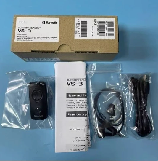 VS-3 PTT Headset Bluetooth - for IC-705 R30 ID-52 Two-Way Radio Walkie-Talkie Etc