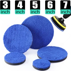 Microfiber Polishing Pad 3/4/5/6/7 Inch Removing Waxing Sponge Kits For Car Cleaning Buffer Pads For Orbital Polisher