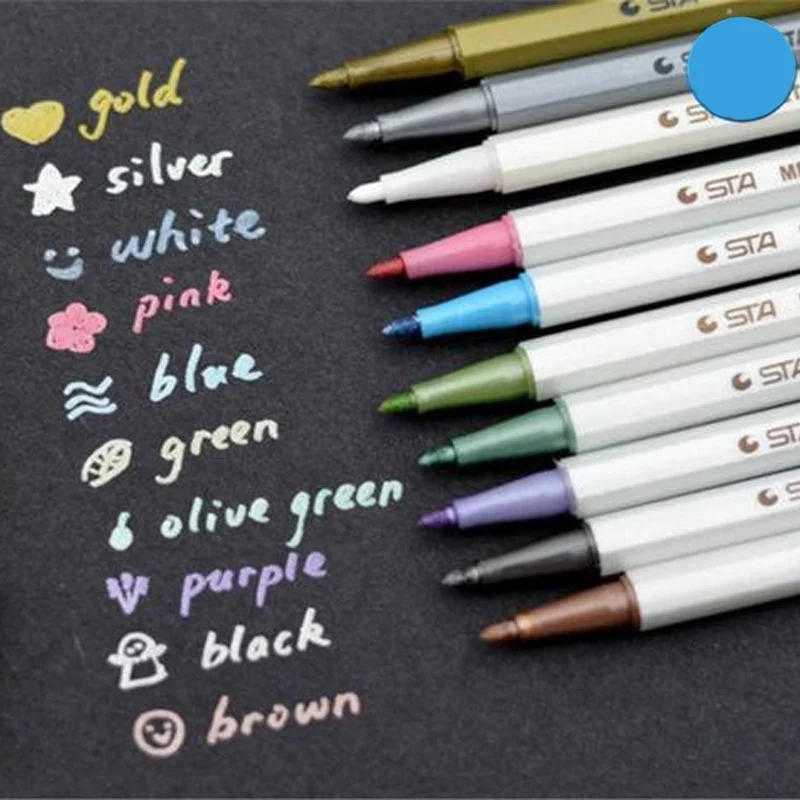 Colored Ink Pen Art Marker Pen for Scrapbook Photo Album Drawing Watercolor Gel Pens Office School Stationery Supply