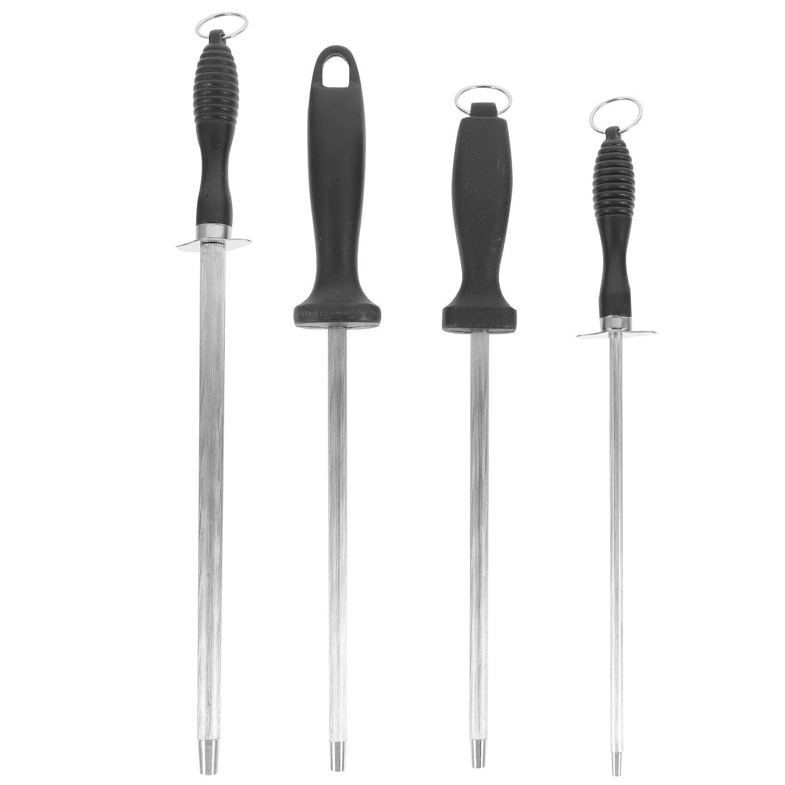

4Pcs Stainless Steel Sharpening Rod Ergonomic Knife Sharpener Honing Steel Home Kitchen Chef Cooks Sharpening Rod