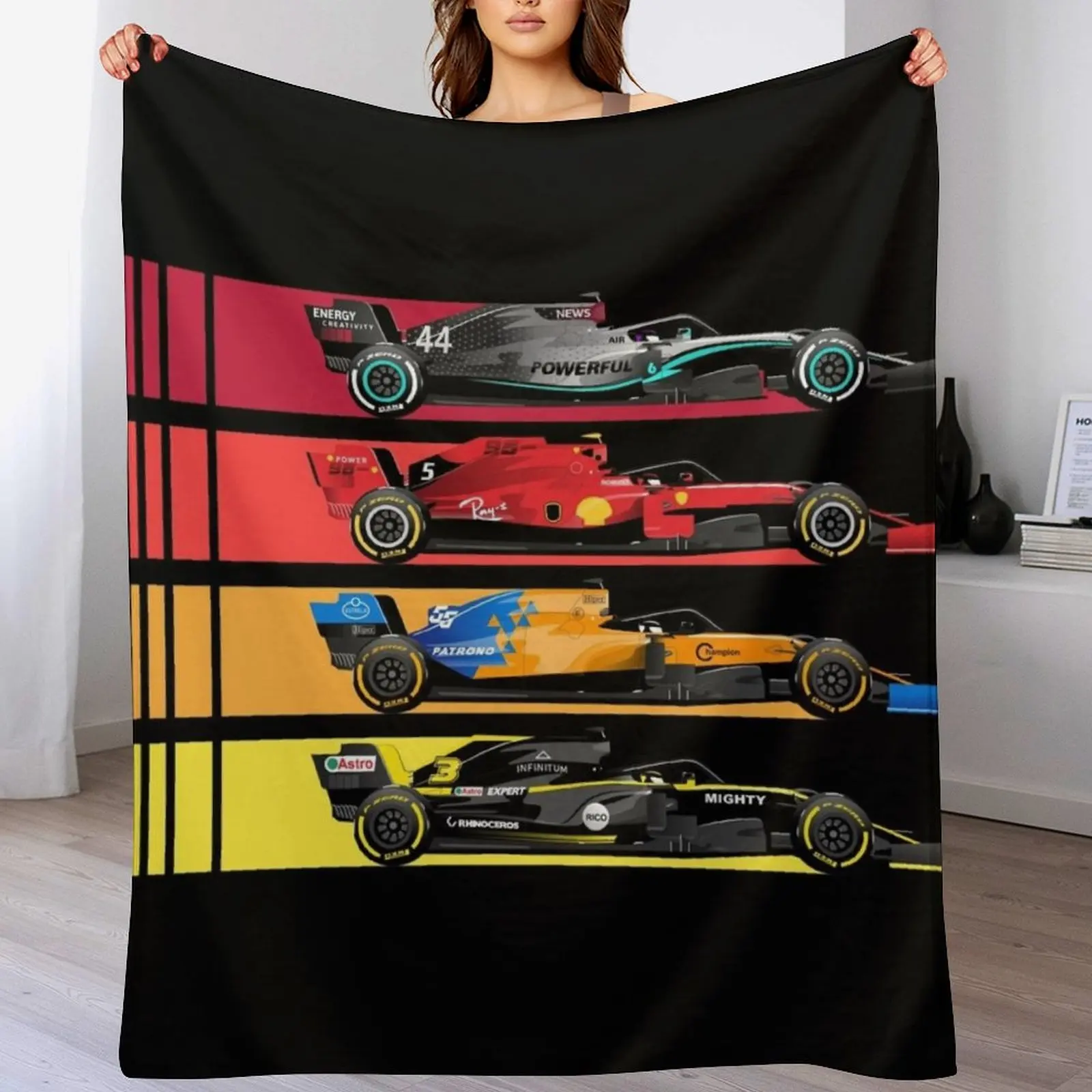 

Grand Prix Formula Cars 2023 Throw Blanket Thermals For Travel Comforter anime Blankets