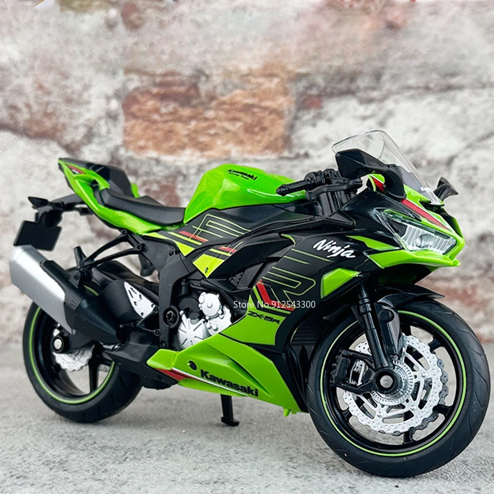 1/12 Kawasaki Ninja ZX-6R Alloy Motorcycle Model Toys Car Simulated Metal With Rear Wheel Suspension Function Motorbike Vehicles