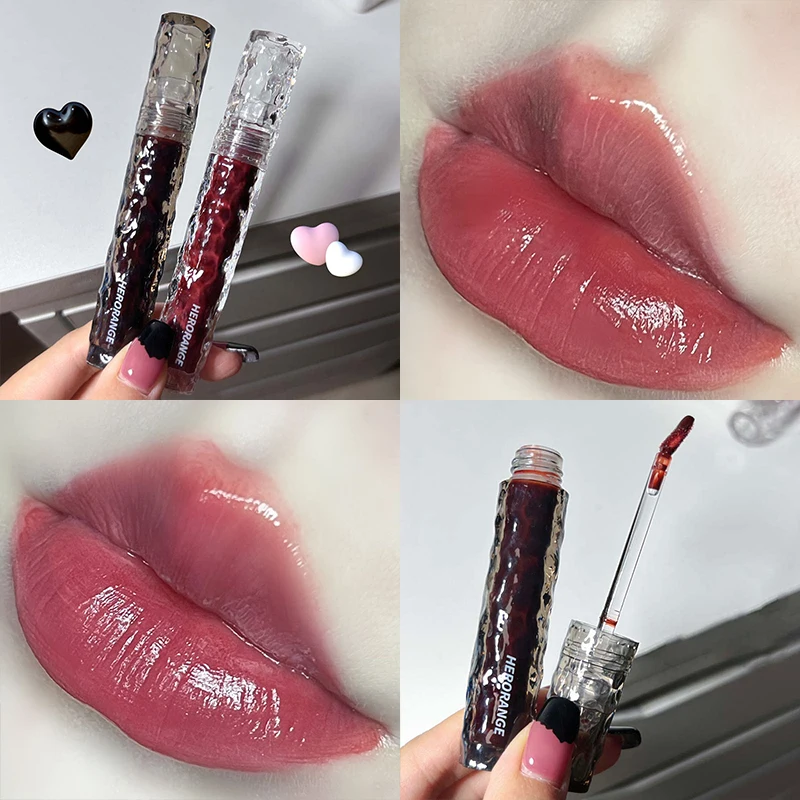Glacier Mirror Water Lip Glaze Transparent Glass Lip Oil Waterproof Liquid Lipstick Nude Red Rose Clear Tint Lip Gloss Makeup