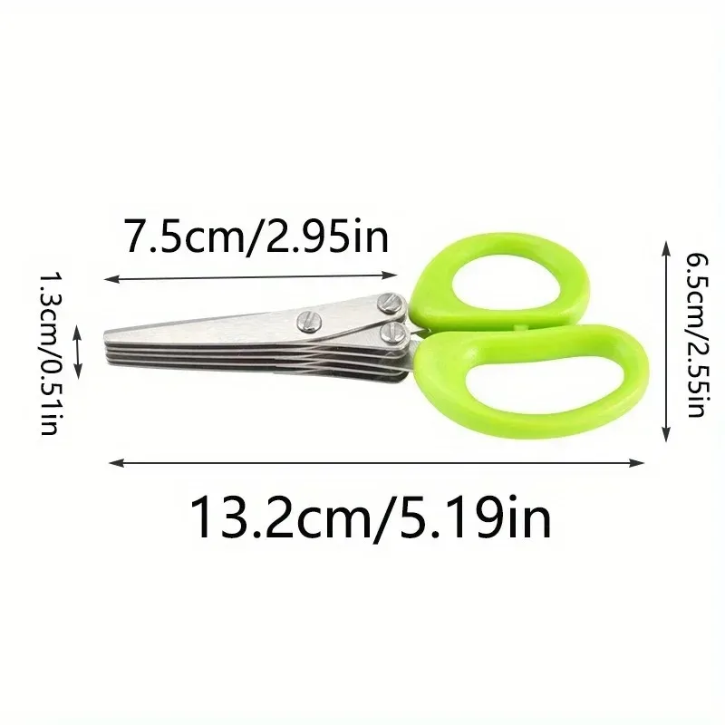 5 Blade Manual Shredder Scissors -A Portable Shredder Used To Print Unreadable Waste,Cutting Paper,Cilantro Onion Chive Parsley