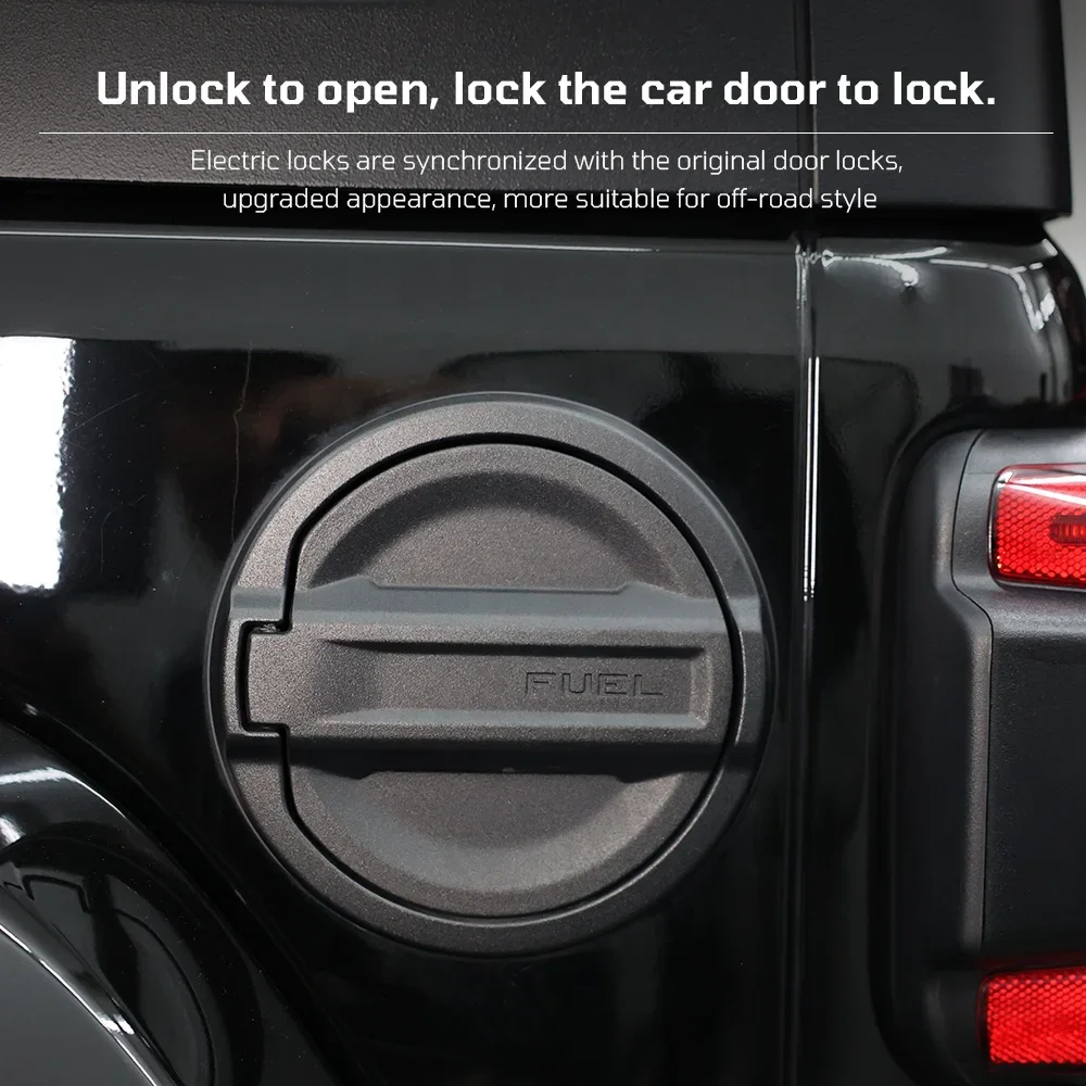 Electrical Remote Fuel Tank Cover Fuel Filter Door Cover Trim Gas Cover Locking 18-23 for Jeep Wrangler JL offroad 4x4