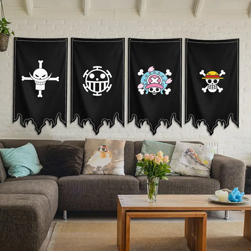 One Piece Legion Skeleton Pirate Flag Cartoon Animation COSPLAY Decorative Flag Hanging Flag Luffy Zoro Whitebeard BIG MOM