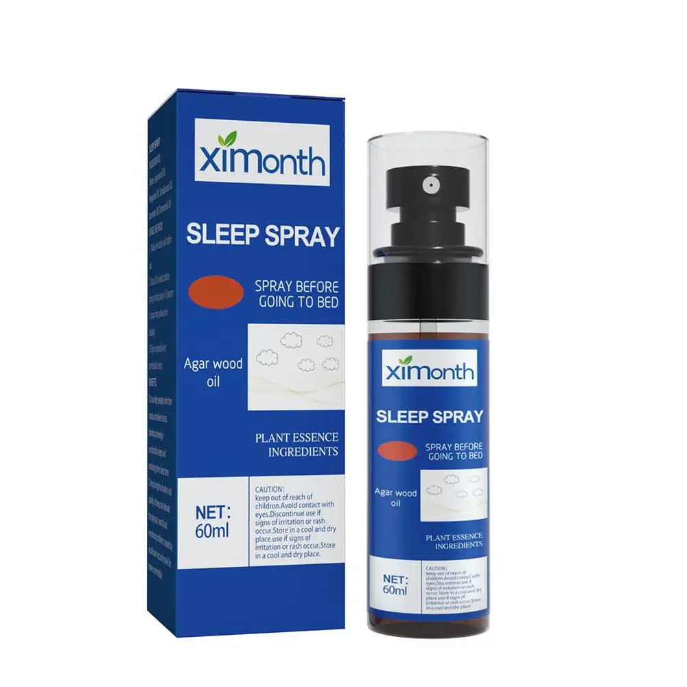 Sleep Mist Ebony e Agarwood Spray, Spray do sono para o sono, Queda AsnuFast, Aromaterapia para quarto, Spray de sono profundo de linho, S6H2, 60ml