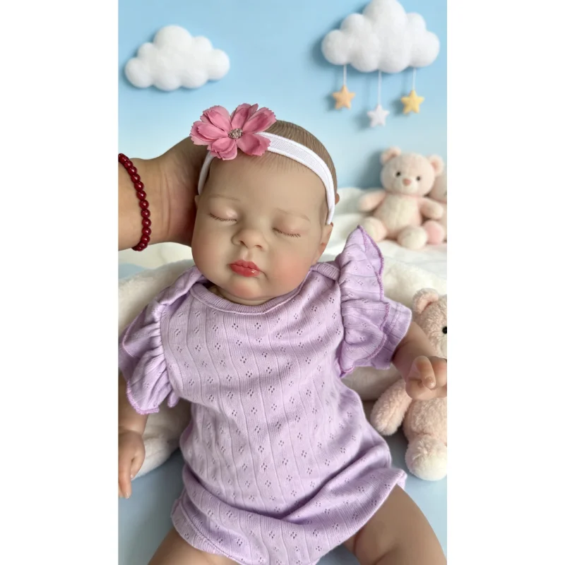 

NPK 18'' Reborn Esenia Realistic Doll with 3D Skin Multiple Layers Painting with Hand Painted Hair Collectible Art Doll