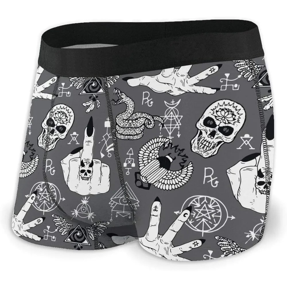 

Men's Boxer Brief Occult And Skull Fingers Boxer Briefs Trunks Comfort Breathable Underwear Boxer Shorts With Pouch