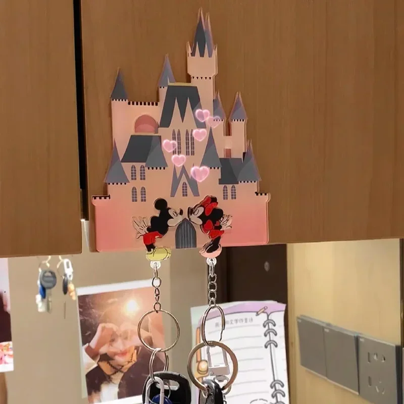 Disney Mickey Mouse Keychain Titular, Acrílico Dos Desenhos Animados, Ímã De Geladeira, Anti-Lost Hanger, Decoração Da Porta De Entrada, Pingente Chave Presentes