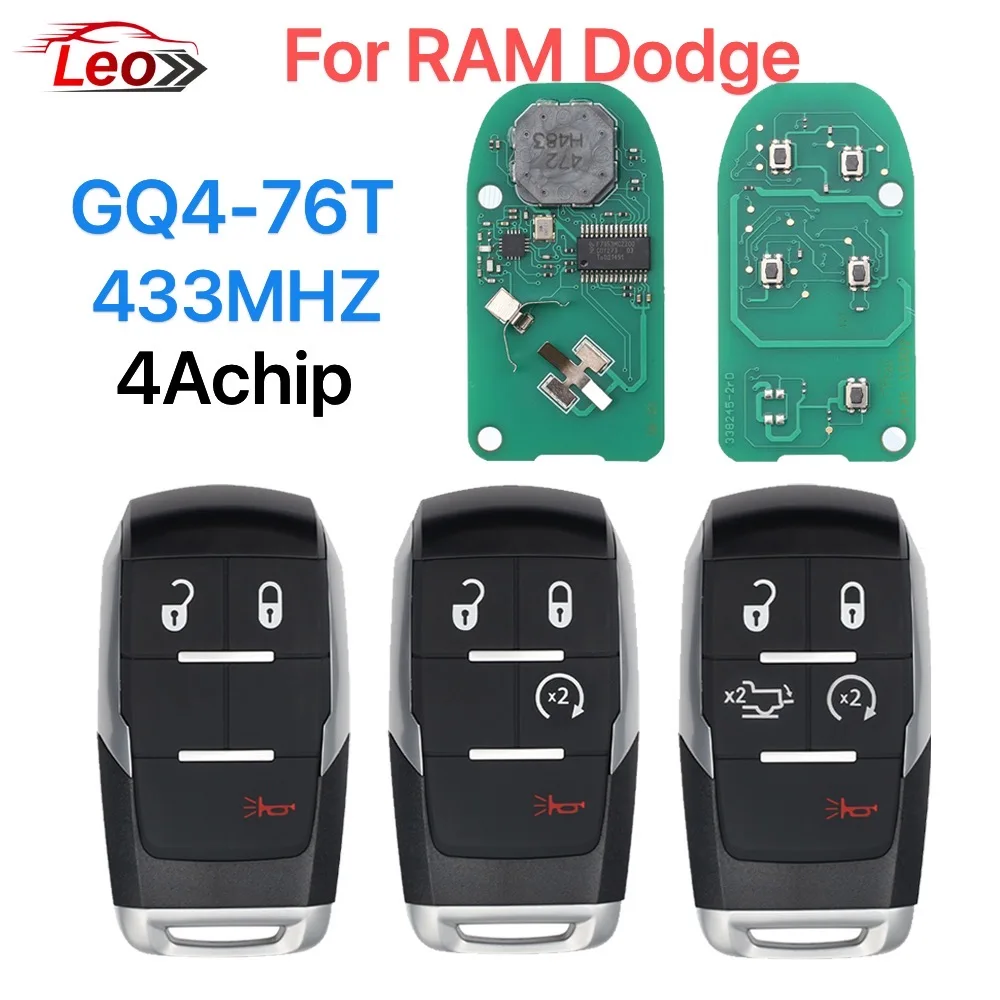 

Leo GQ4-76T 4Achip For Dodge RAM Pickup HD 2500 3500 4500 5500 Car Remote key P/N:68475383AA 68374994AB 68365399AC 68365299AB