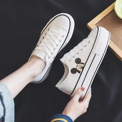 Disney Mickey Mouse canvas shoes Platform soles student all-match high top casual shoes