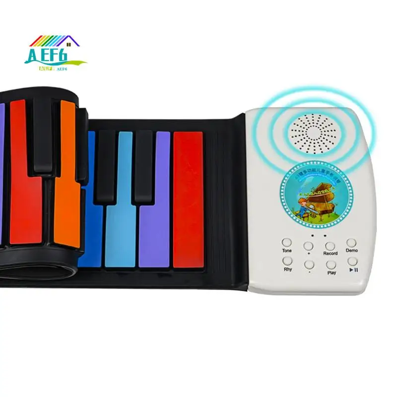 

AEF6-49 -Key Electronic Hand Roll Piano Portable Keyboard Silicone Soft Piano Bluetooth Compatible Children's Gift