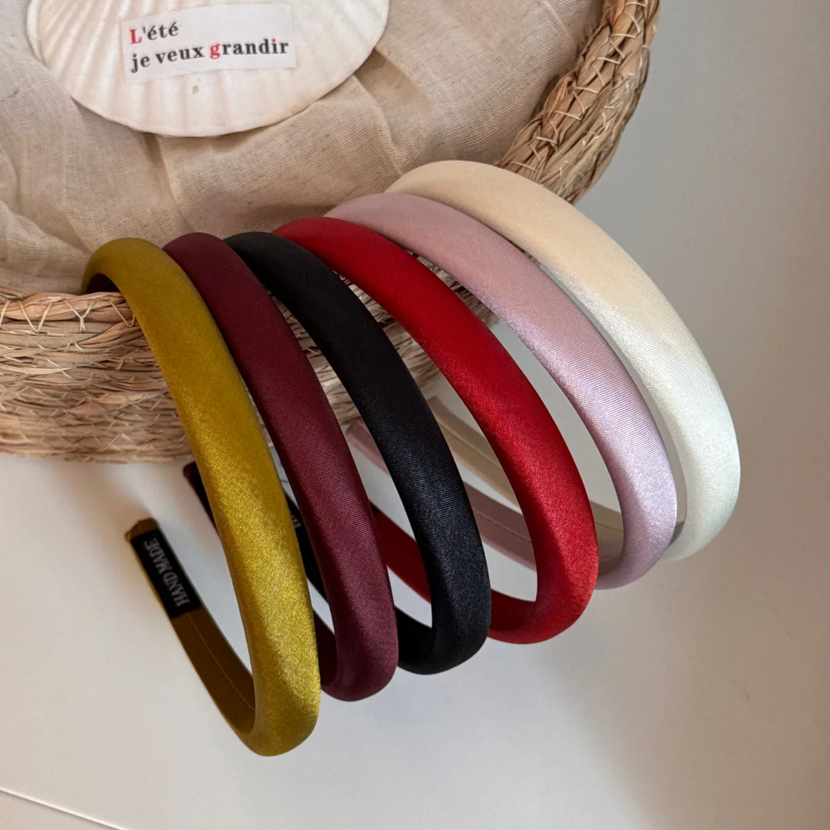 Autumn Winter Silk Headbands For Party Solid Slim Hairbands Plain Bezel Simple Hair Holder Daily Wear Women Hair Accessories