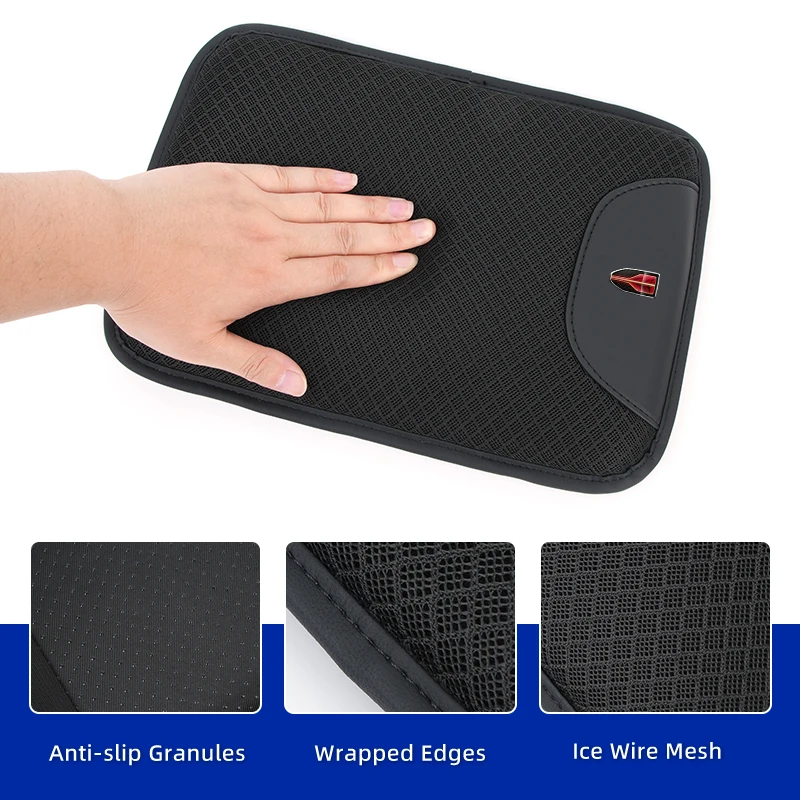 Boîte d'accoudoir de voiture, repose-bras en soie glacée, coussin de Support de coude, coussin de hauteur pour Hongqi H5 H6 H7 H9 E-QM5 HS3 HS5 HS6 HS7 E-HS3 E-HS9 LS5