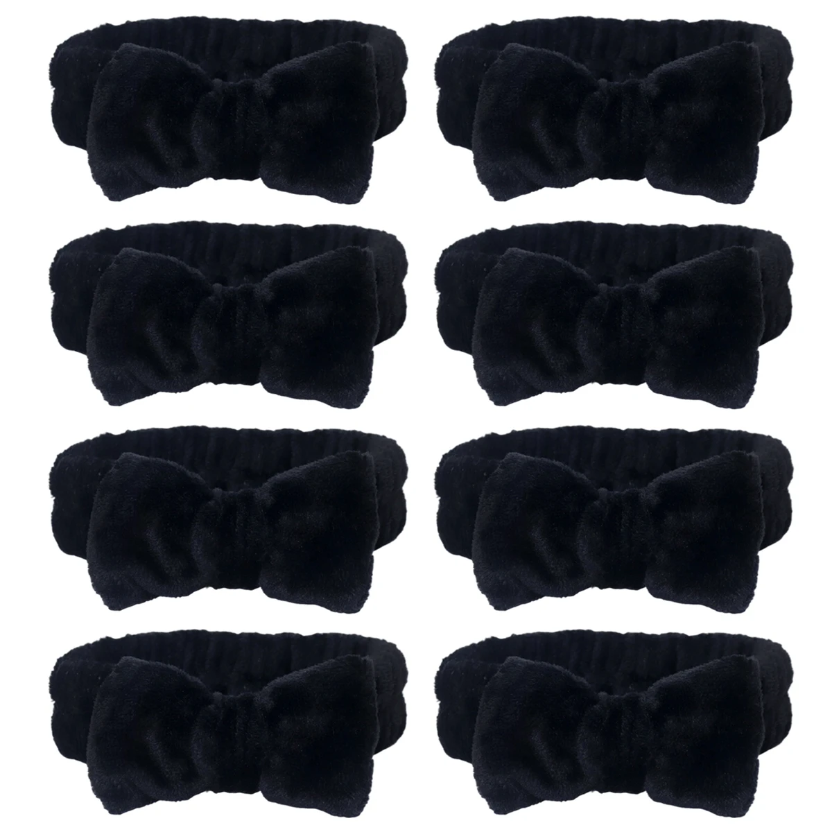 8 قطع من عصابة رأس سبا ناعمة وعالية المرونة مع تصميم فيونكة، مناسبة لغسل الوجه والمكياج، خاصة لشعر مستعار الشعر الحقيقي