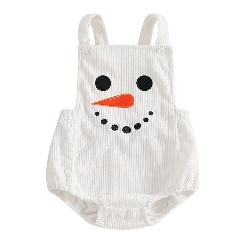 Baby Boys Romper Overalls Casual Elk Snowman Pattern Christmas Sleeveless Jumpsuit for Newborn Toddler Cute Clothes