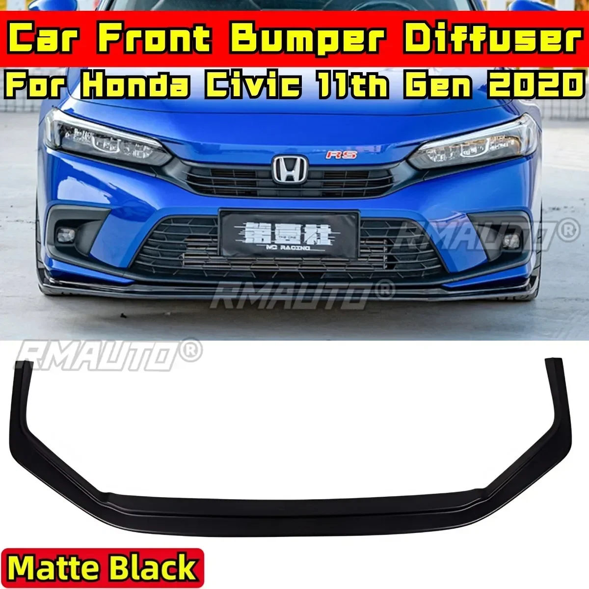 

For Civic Body Kit Front Bumper Diffuser Matte Black RS Style Bumper Guard for Honda Civic 11th Gen 2021-2024 Car Accessories