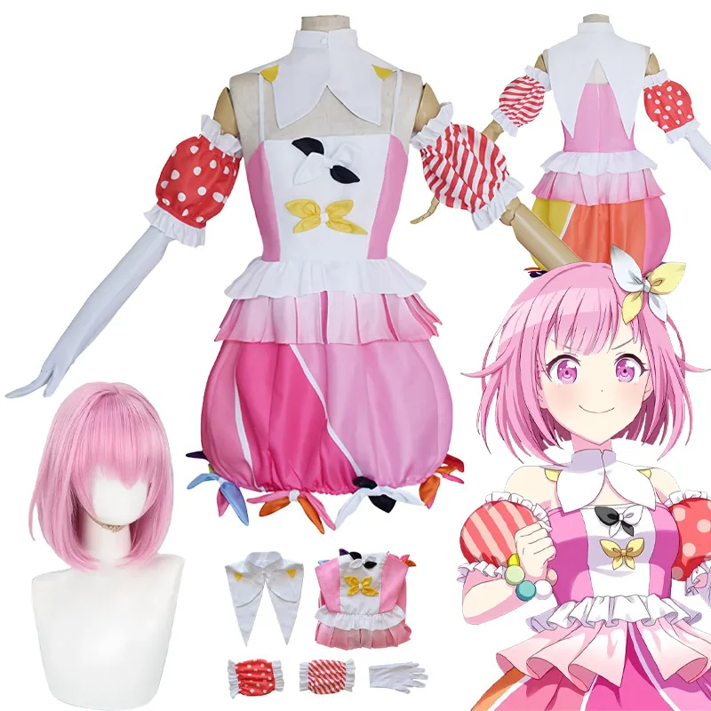 

Игровой проект Sekai Otori Emu Косплей Костюм Парик Маскарад Emu Ootori Платье Головные уборы Носки для Хэллоуина Наряды Comic Con