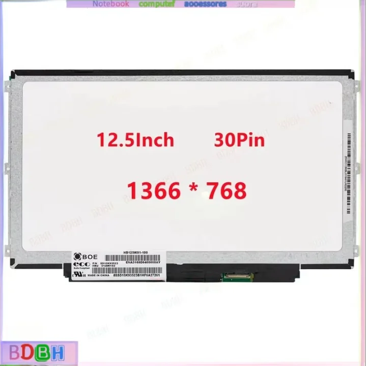 New12.5inch HB125WX1-100 HB125WX1-201 LP125WH2-TPB1 B125XTN03 For HP 820 G2 ForDell E7240 LCD Screen EDP 30PINS