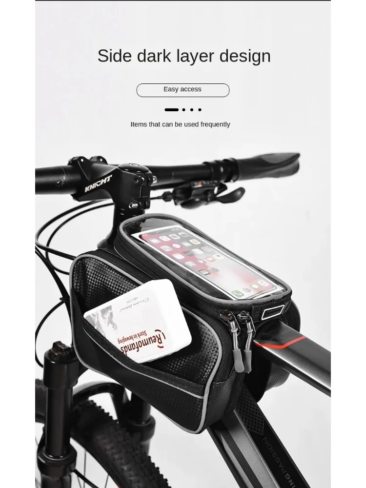 Sacs de vélo, accessoires d'équipement de vélo de route, grande capacité, écran tactile, guidon, Tube avant, sac étanche pour téléphone portable