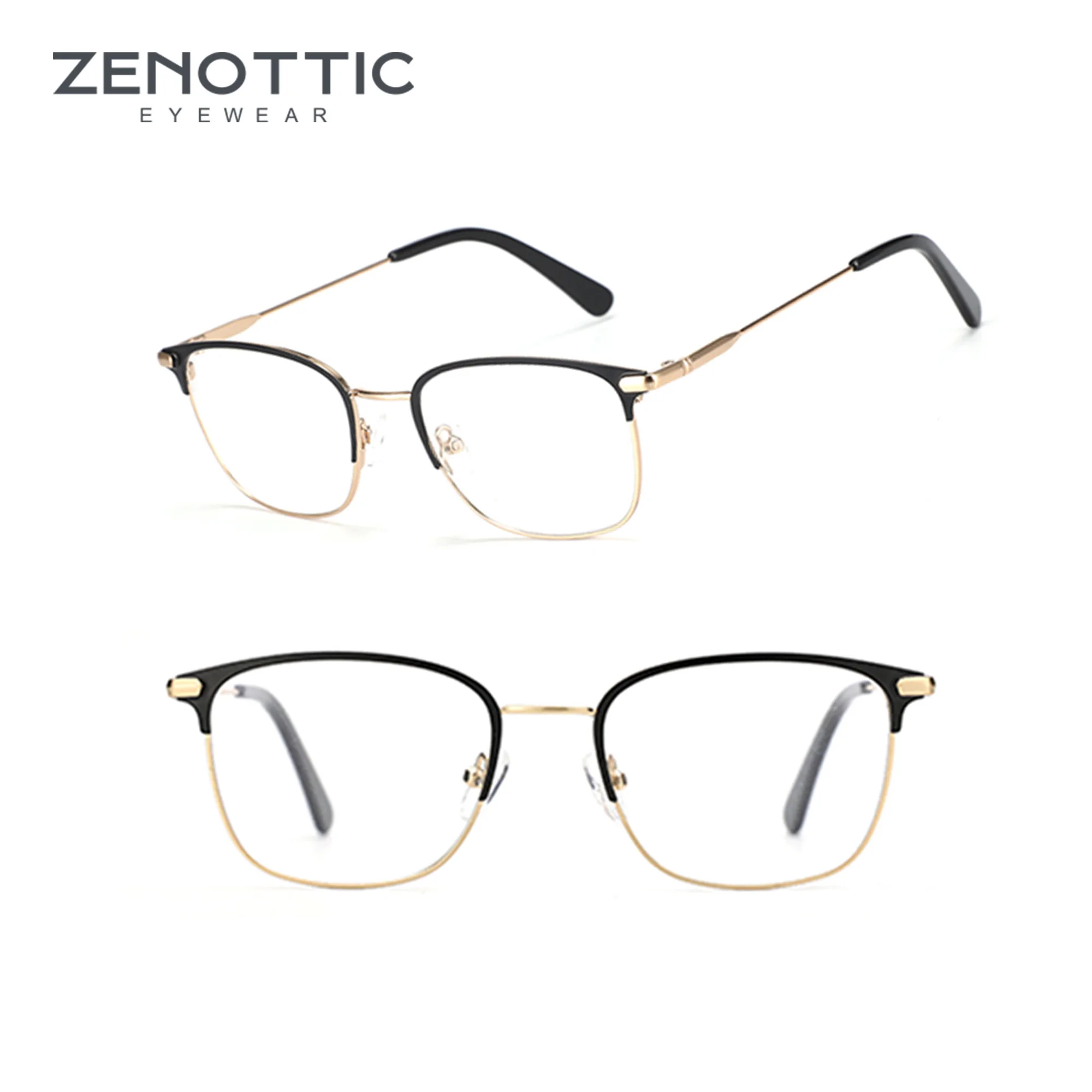 

ZENOTTIC Brand Designer Prescription Glasses Frame Square Eyewear For Men