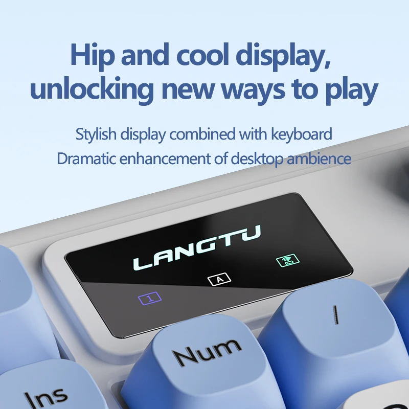Langtu L98 Keyboard Wireless Bluetooth Mechanical Keyboard Gasket Led Screen Rgb Customized Keyboard Accessory For Desktop Pc