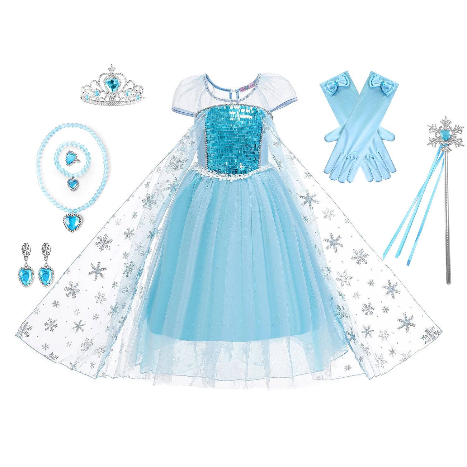 HXCMall Toddler Little Girls Movie Princess Frozen Elsa Birthday Party Cosplay Halloween Dress