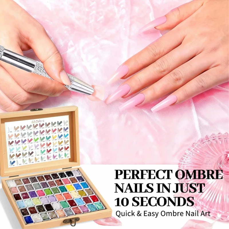 60 Grids Pat Painting Gel Nail Polish Gradient Effect Nail Art Salon Design Long-Lasting Creamy Texture Smooth Gel Polish