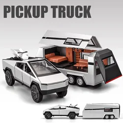1:32 Truck Model Y Trailer Car Alloy Diecasts & Toy Vehicles Metal Toy Car Model Sound and light Collection Toy