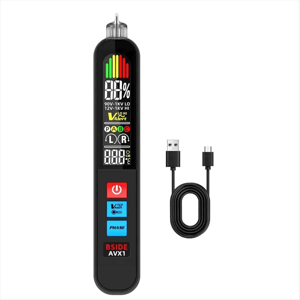 COFA  Digital Voltage Tester Pen Phase Sequence Continuity Detector, Non-Contact Induction Test Pen, Voltage Indicator Meter