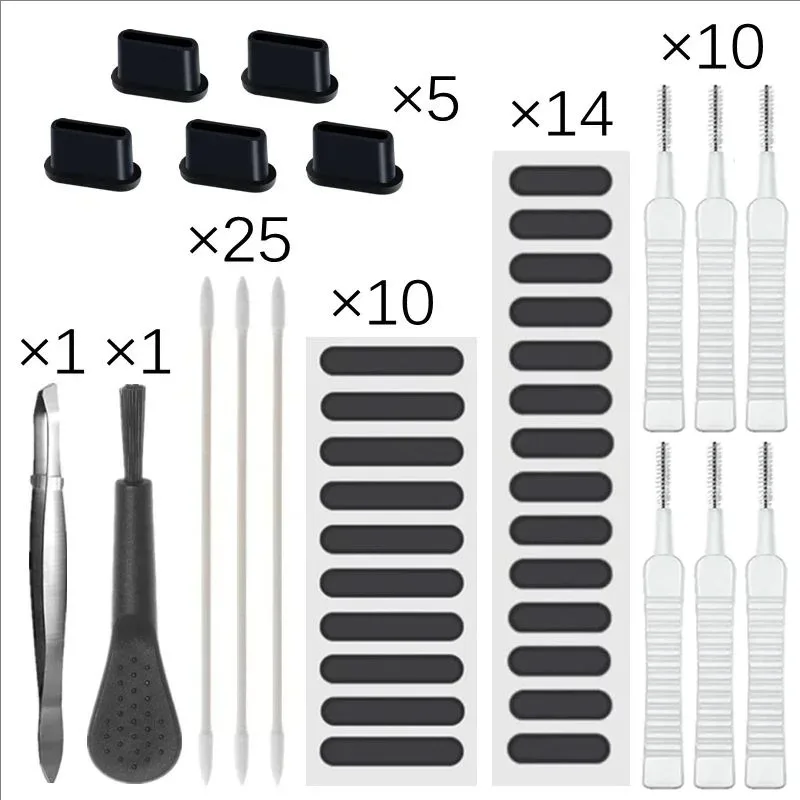 66PCS Mobile Phone Speaker Charging Port Cleaning Set Dust Plug for iPhone 16 15 14 Samsung Xiaomi Earphones Cleaner Kit Brush