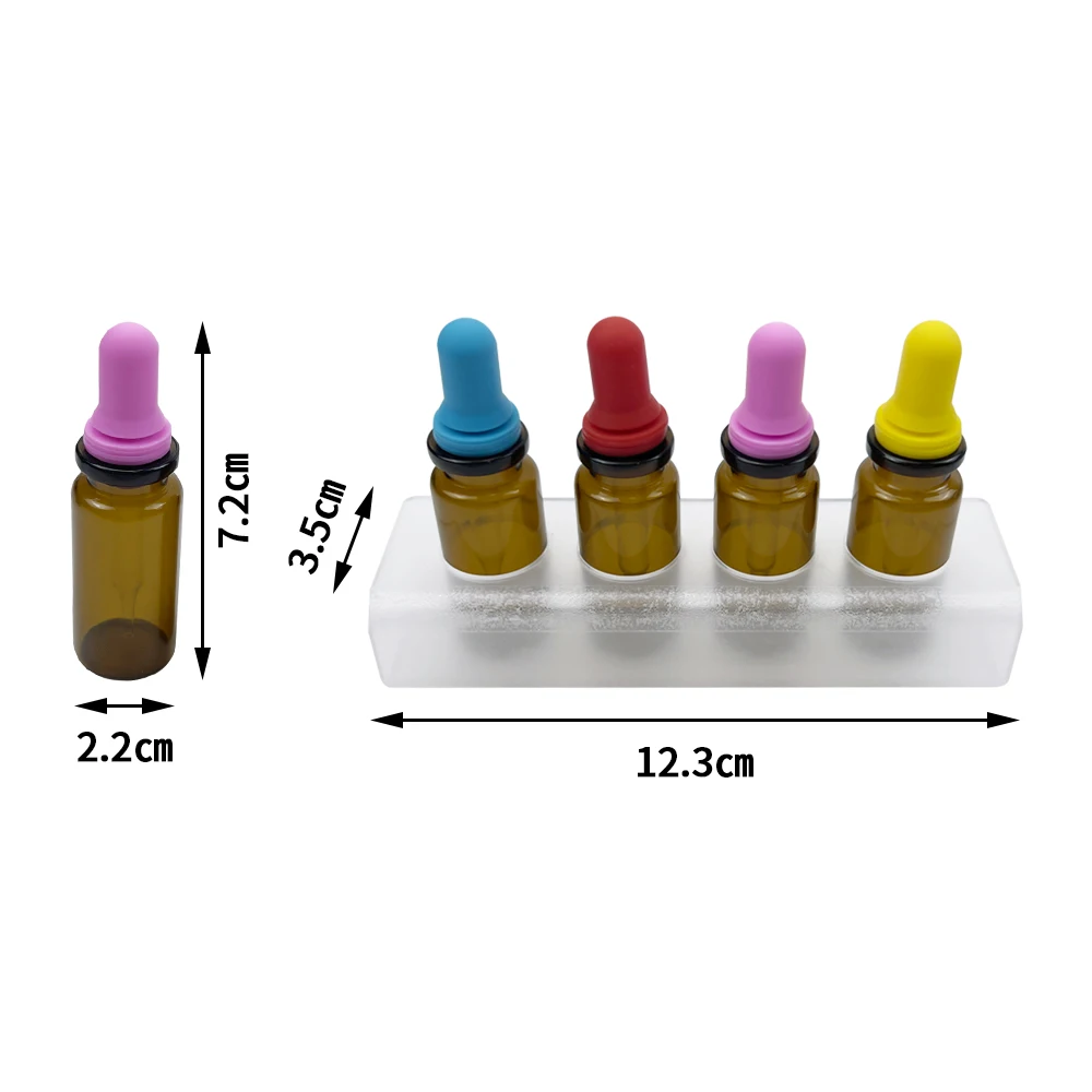 1 Set Dental Clinic Liquid Dropper Bottle Colored Silicone Bottle Cap Press to Collect Liquid Glass Dropper Bottle Reusable Tool