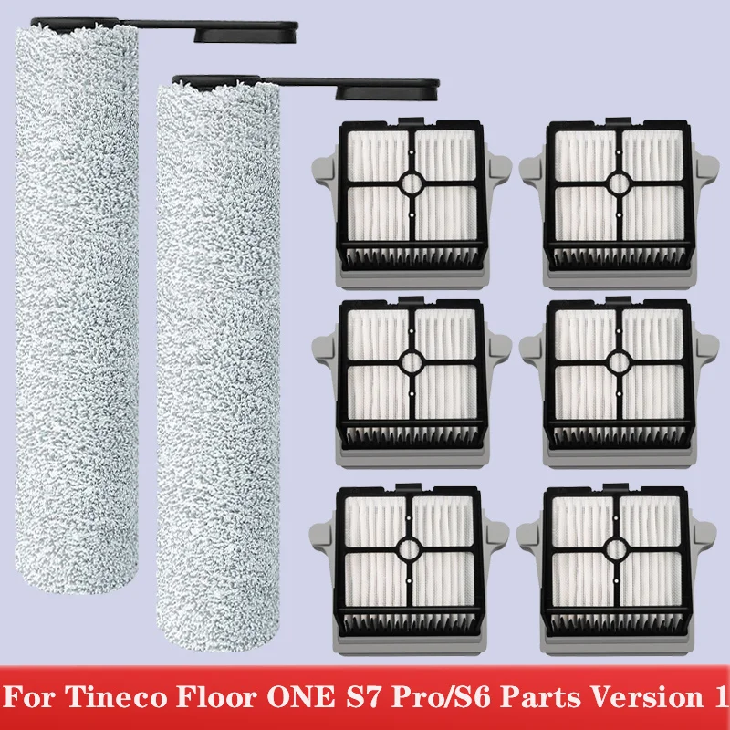 For Tineco FLOOR ONE S7 PRO Spare Soft Roller Brush HEPA Filter Cordless Vacuum Cleaner Accessories Parts Kit